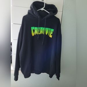Mens XL CREATURE hoodie sweatshirt black